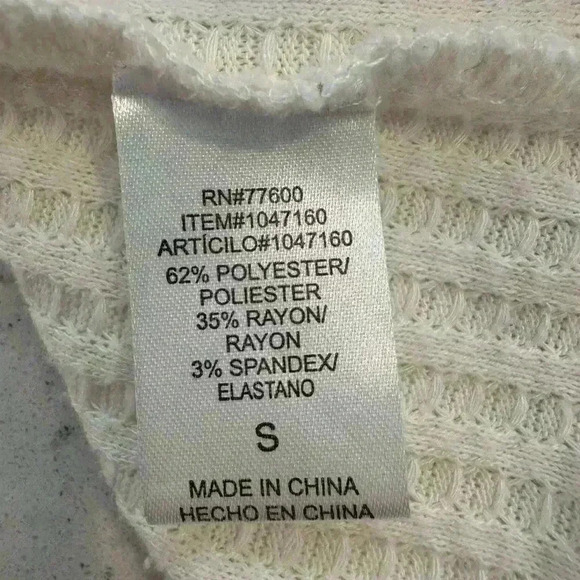 CHASER (ANTHROPOLOGIE brand) boho cream waffle Knit LS Shirt button-up cuff cozy - Picture 7 of 10